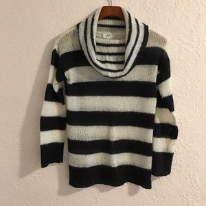 Blue and white striped sweater
